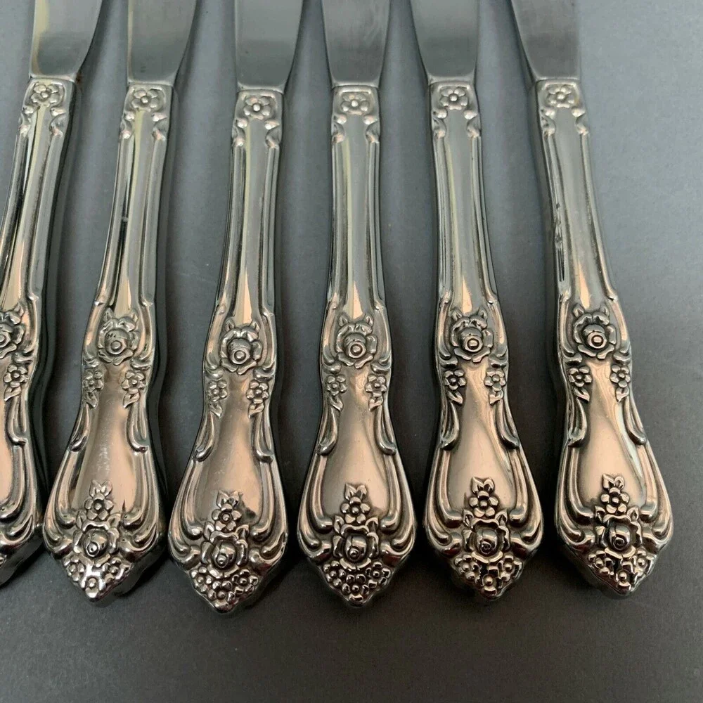 Knives Flowers Floral Stainless Steel USA Lot of 6